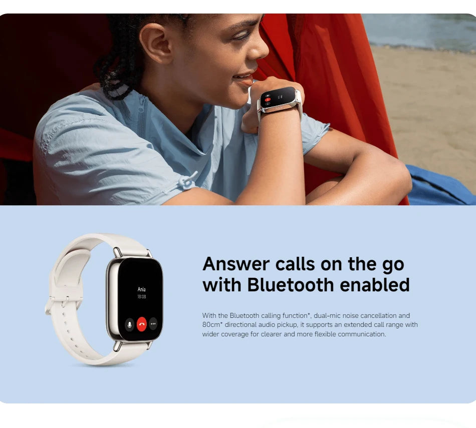 Global Version Redmi Watch 5 Lite 1.96'' AMOLED display 18-Day Battery life Built-in GNSS 5ATM Bluetooth® calling