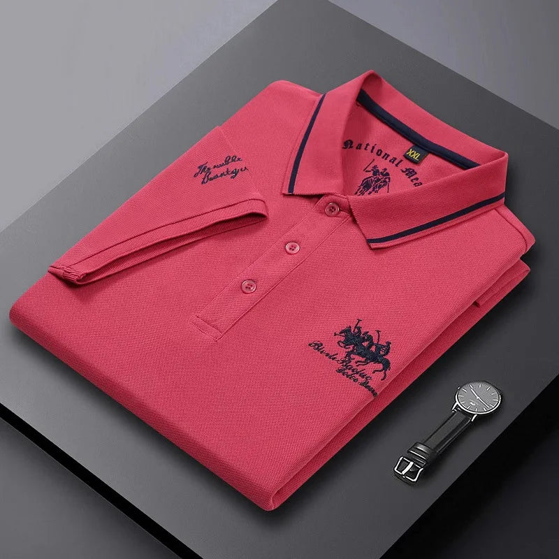 Summer Mens Embroidered Polo Shirts Short Sleeve Shirt Luxury Top Casual Lapel T-shirt Men Breathable Lightweight T Shirt Homme