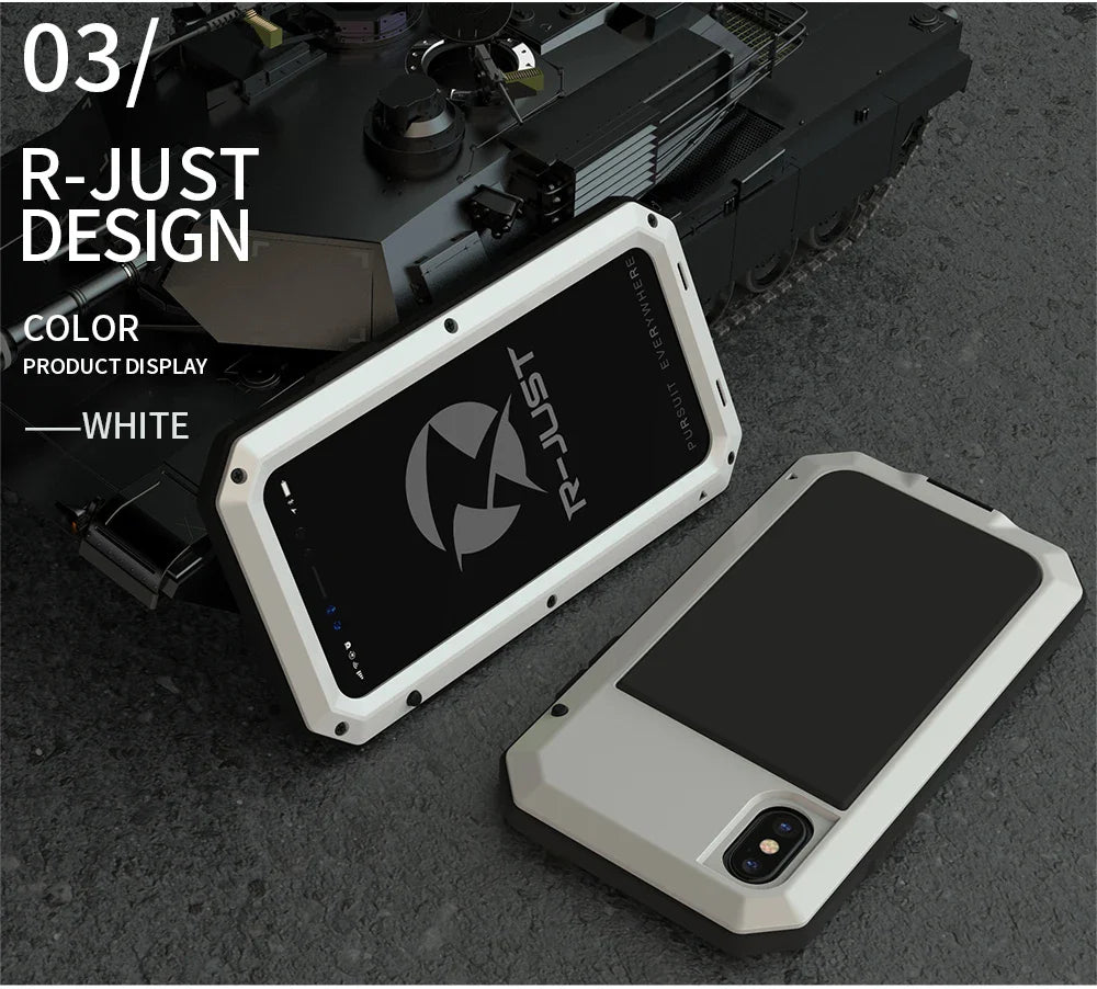Heavy Duty Protection Armor Metal Phone Case for iPhone 17 16 15 14 13 12 11 Pro XS MAX SE XR X 6 7 Aluminum Shockproof Cover