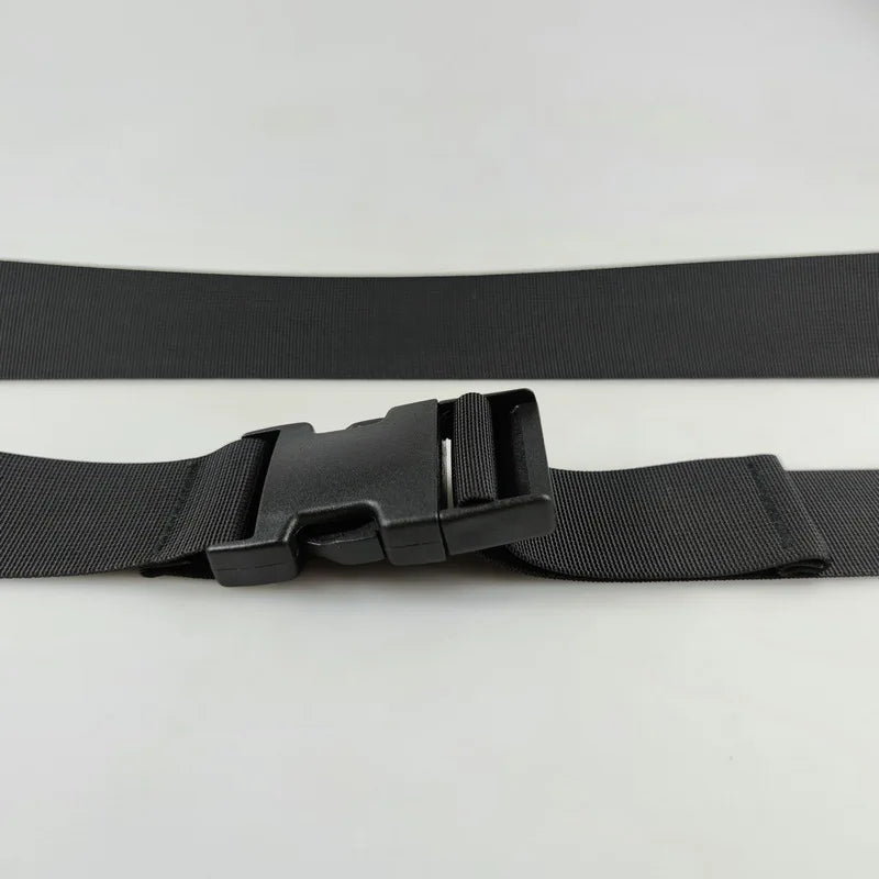 Plastic Buckle Nylon Strap for Men's Outdoor Military Training Canvas Belt 100/110/120cm Available Black