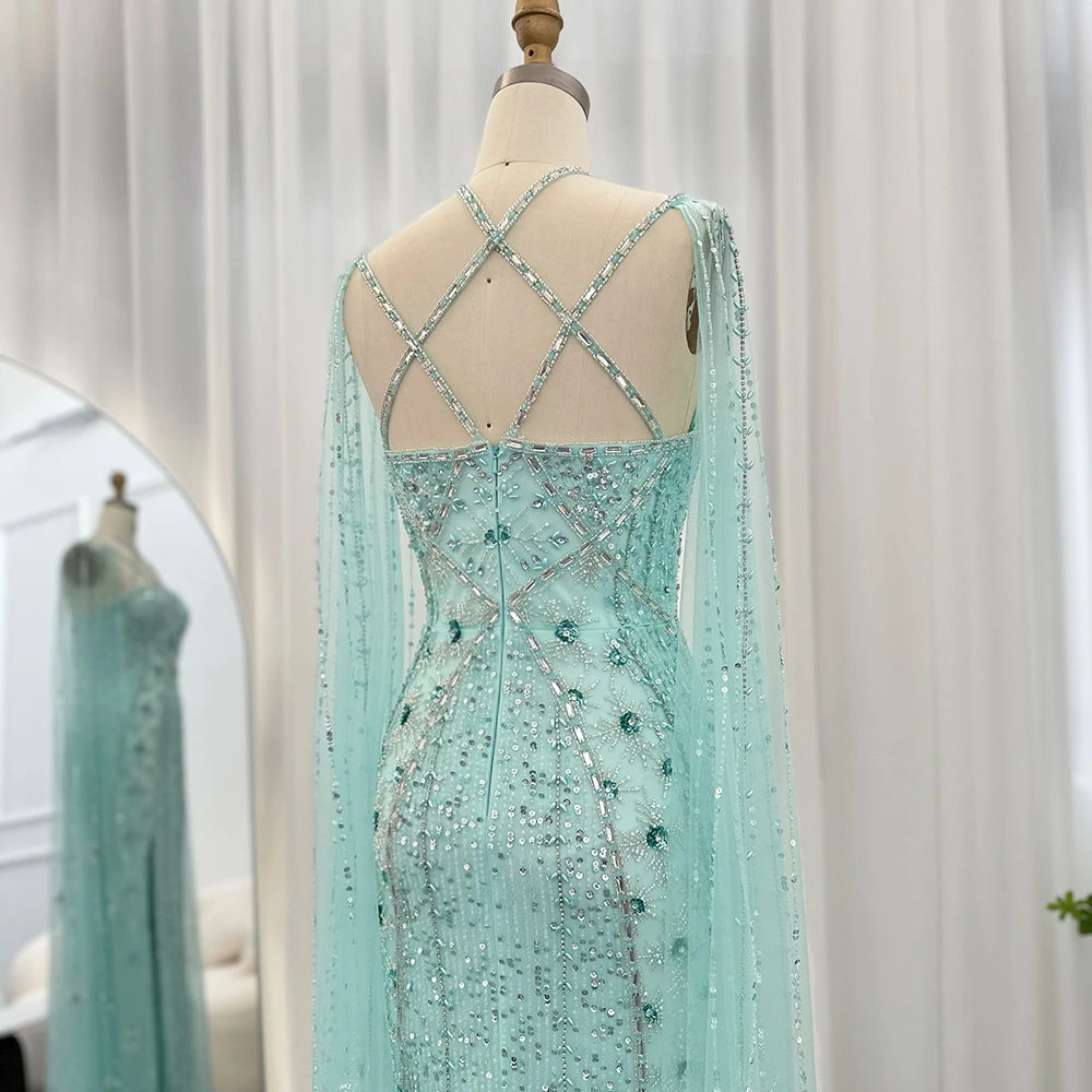 White Bridesmaid Dresses: Sharon Said Aqua Lilac Arabic Mermaid Evening Dress