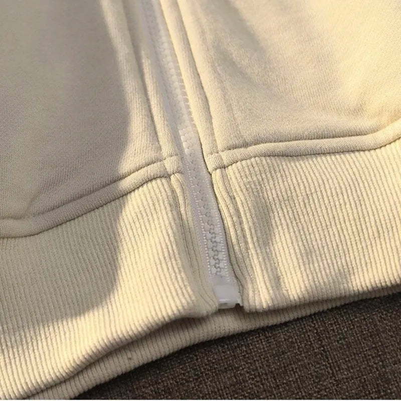 Letter Print Zip Up Hoodies Women Men Jacket Casual Hip Hop Harajuku Streetwear Clothes