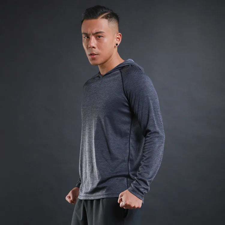 Men Hoodies Summer Running Fitness Casual Hooded Quick Dry Sweatshirts