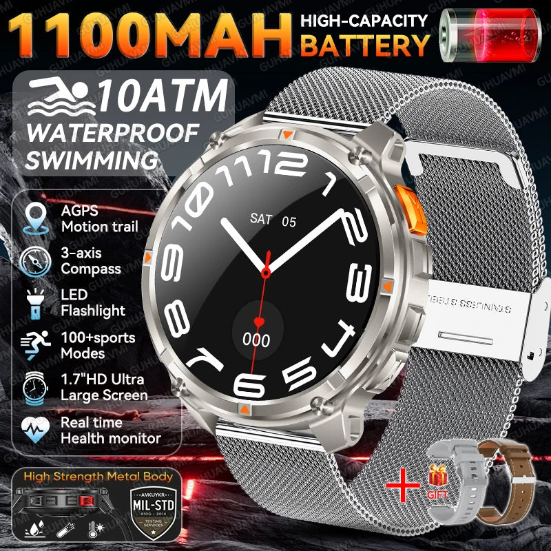2026 New T-Rex3 Pro GPS Tracker Smartwatch Men 120-Day Standby 1100mAh Clock Rugged Outdoor Sport 10ATM Waterproof Call Watches