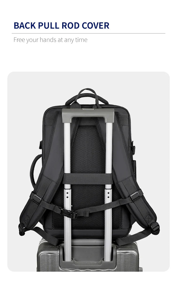Men's Backpack with Expandable Vacuum Compression, Large Capacity, Dry and Wet Separation, Multifunctional Business Backpack for Short Business Trips