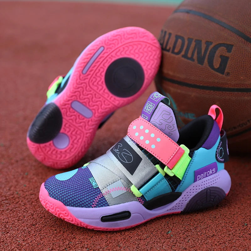 Children's Basketball Shoes For Boys Girls Non-slip Kids Sport Shoes Lightweight Outdoor