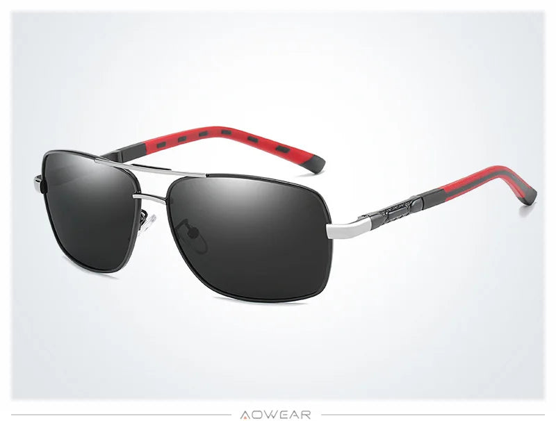 AOWEAR Retro Polarized Sunglasses for Men Women Driving UV400 Vintage Sun Glasses Unisex Mirror Eyewear with Case