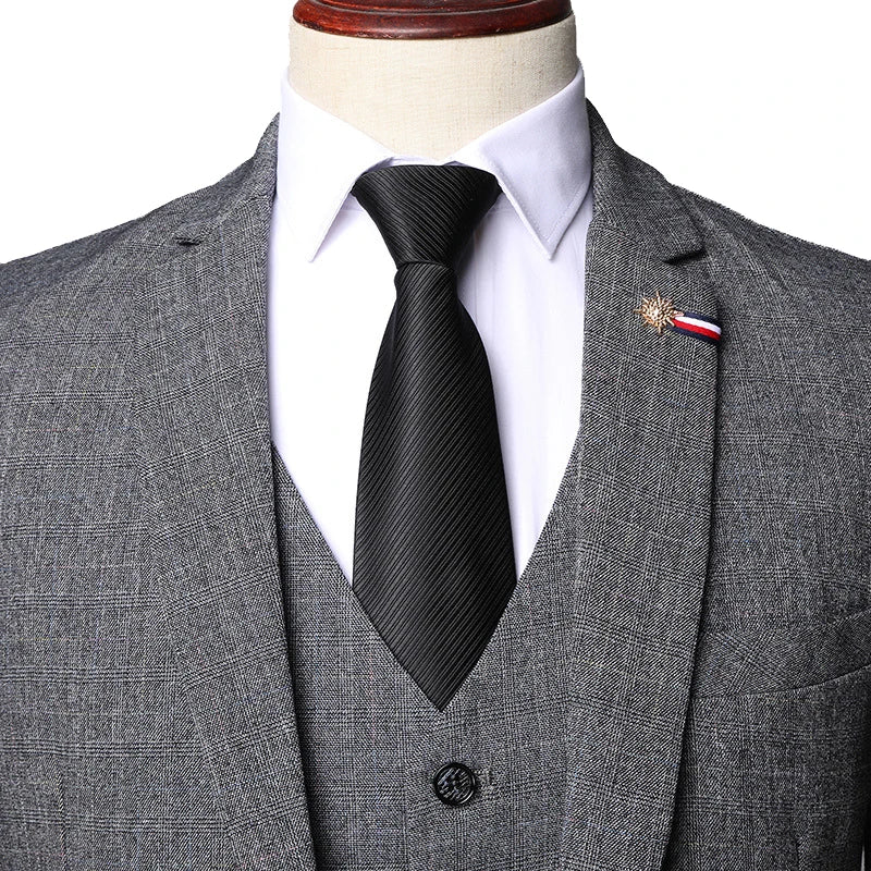 Tuxedo for Mens: Jacket Vest Pants Casual Plaid Retro Business Men's Suit 3Pcs