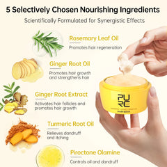 Ginger Hair Mask Rosemary Oil Hair Loss Treatment Smoothing Soft Repair Damaged Hair Care Products