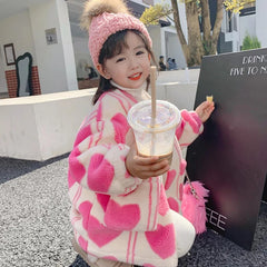 Girls Jacket Keep Warm Outerwear Fashion Little Princess Christmas Coat Kids Clothes