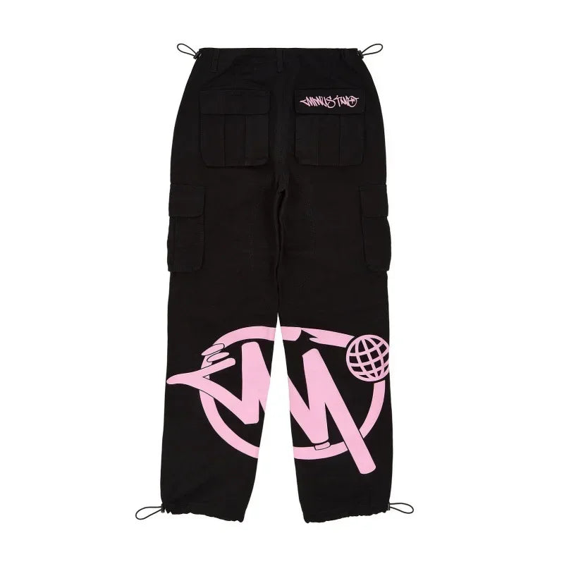 Cargo Trousers Y2k Men Women Gym Basketball Minus Two Sport Multi-pocket