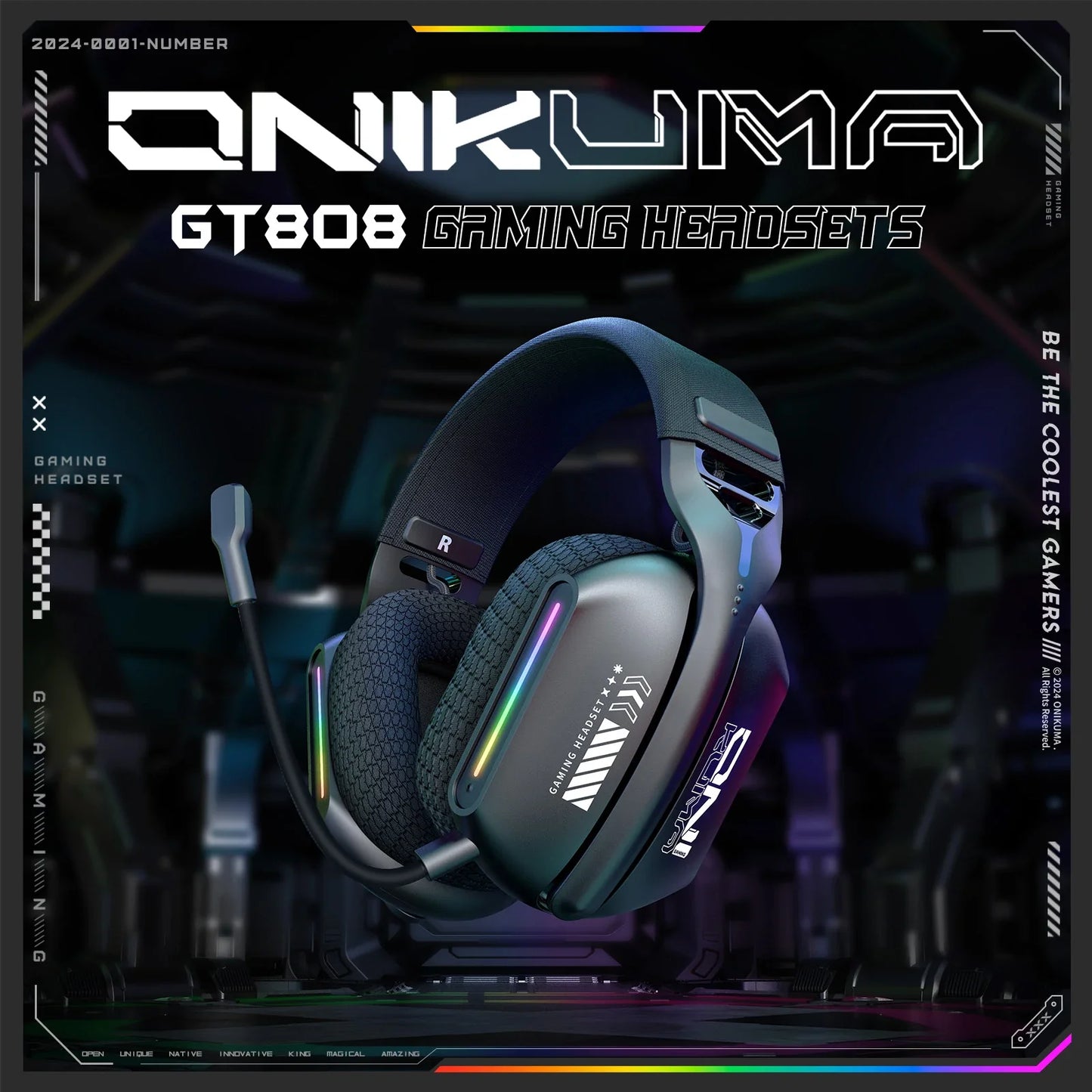 ONIKUMA Wireless Gaming Headset: 2.4G/Wired/Bluetooth 3 Modes, Bendable HD Mic, Soft Ear Pads, Immersive Sound for PC/PS4/5