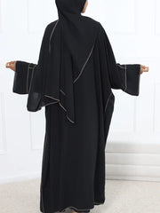 Abaya Femme Musulman Dubai Ramadan Eid Jilbabs for Women with Sashes