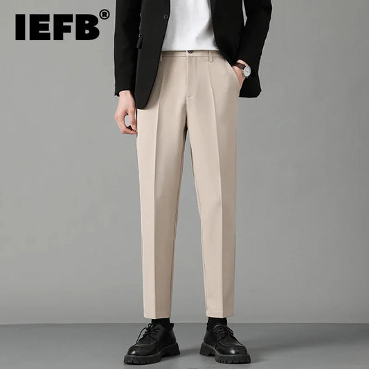 Men's Suit Pants Slim Center Line Casual Menwear Straight-leg Male Loose Bottom