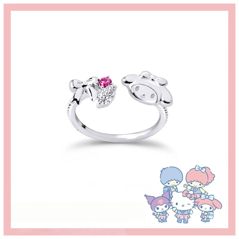 Sanrio Hello Kitty KUROMI College Mix Series-Pompompurin Cartoon Cute Personality Temperament Ring Party Friend's Birthday Gifts