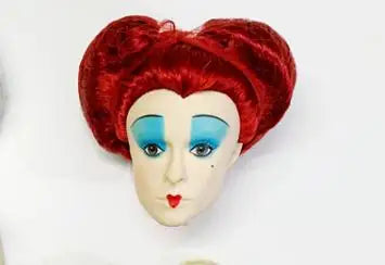 Original Rare Face Doll Heads Colorful Soft Hair Doll Parts Red Queen King Alice Doll Heads Doll accessories Figures Toy Parts