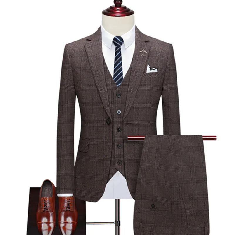 Tuxedo for Mens: Men's Casual Boutique Business Retro British Style Plaid Blazers