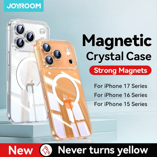 Joyroom for iPhone 17 pro Max Clear Case Compatible with Magsafe Anti-Yellow Magnetic Phone Hard Transparent Case for iPhone 17