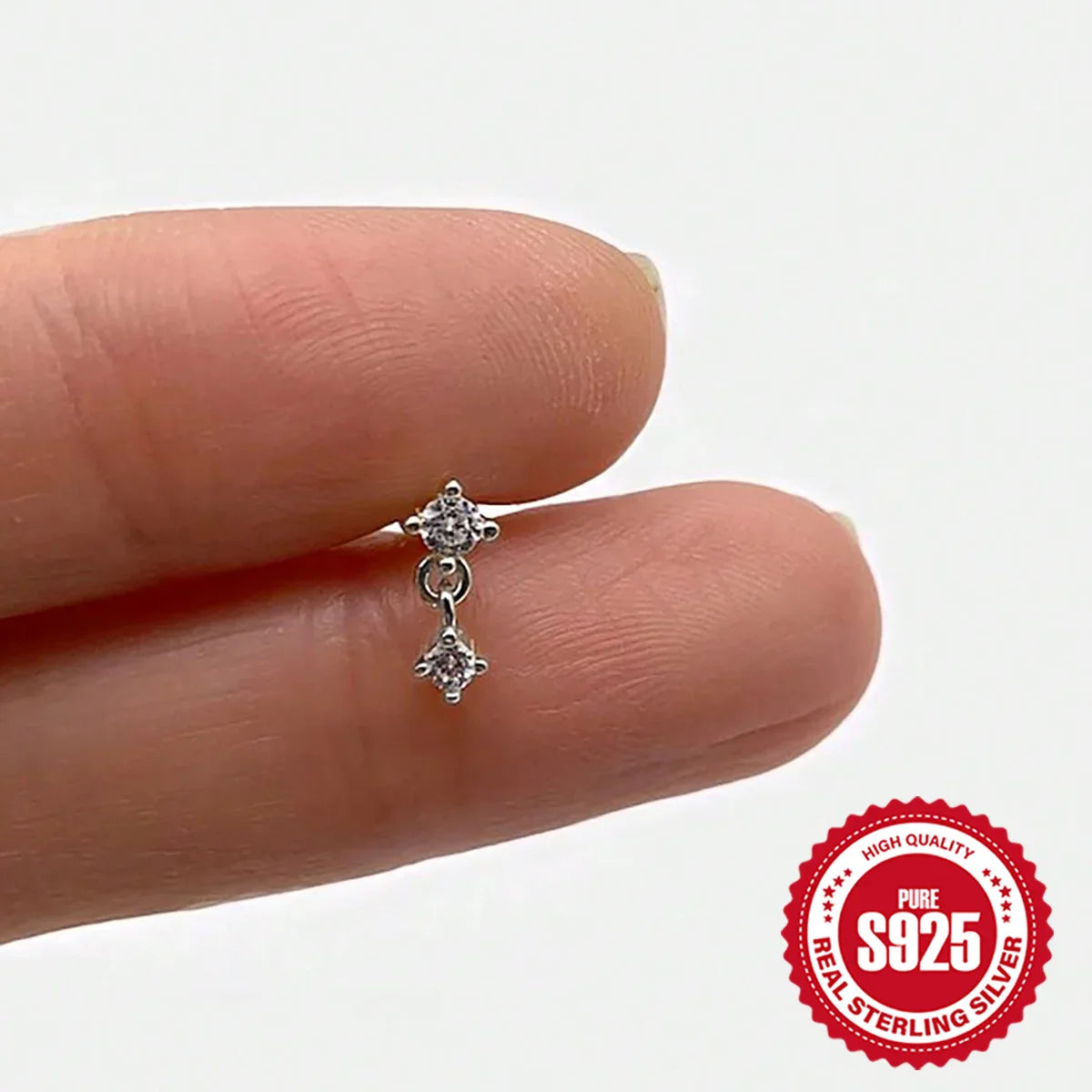 AIDE Heart Round Ball Flat Helix Piercing Earring 925 Sterling Silver Ear Studs Geometric Zircon Exquisite Trinket Studs Aretes