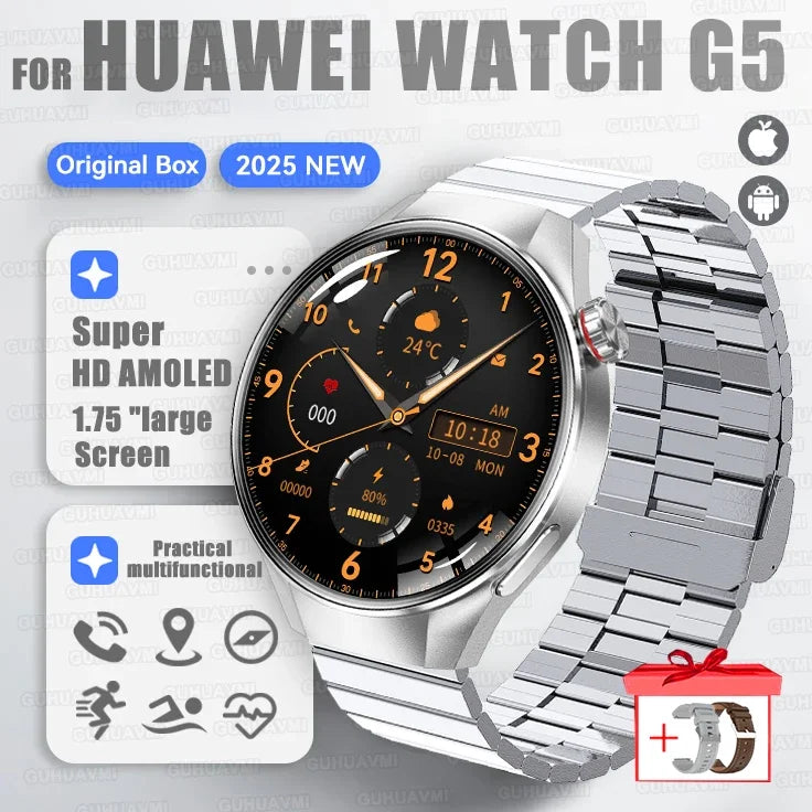 2025New Originl Watch G5 PlUS Smart Watch Men 466*466 HD AMOLED Screen GPS track Heart Rate Bluetooth Call Waterproof SmartWatch