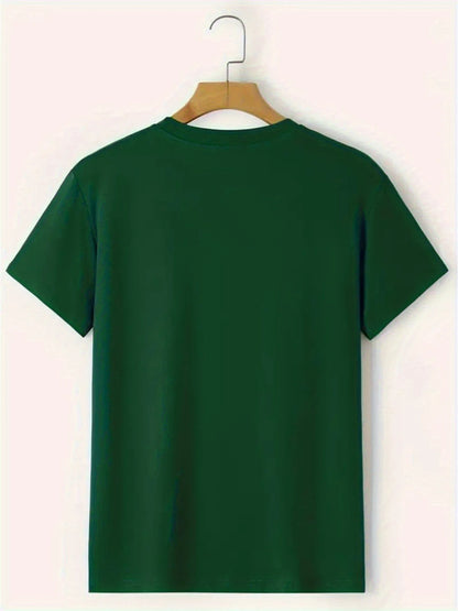 Men's 100% pure cotton summer loose oversized casual Paris letter printed sports round neck short sleeved T-shirt top