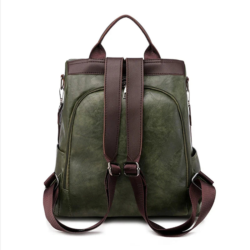 Female Backpack Multifunction PU Leather School Bag Women Shoulder Bag Travel Back Pack Mochila Feminina