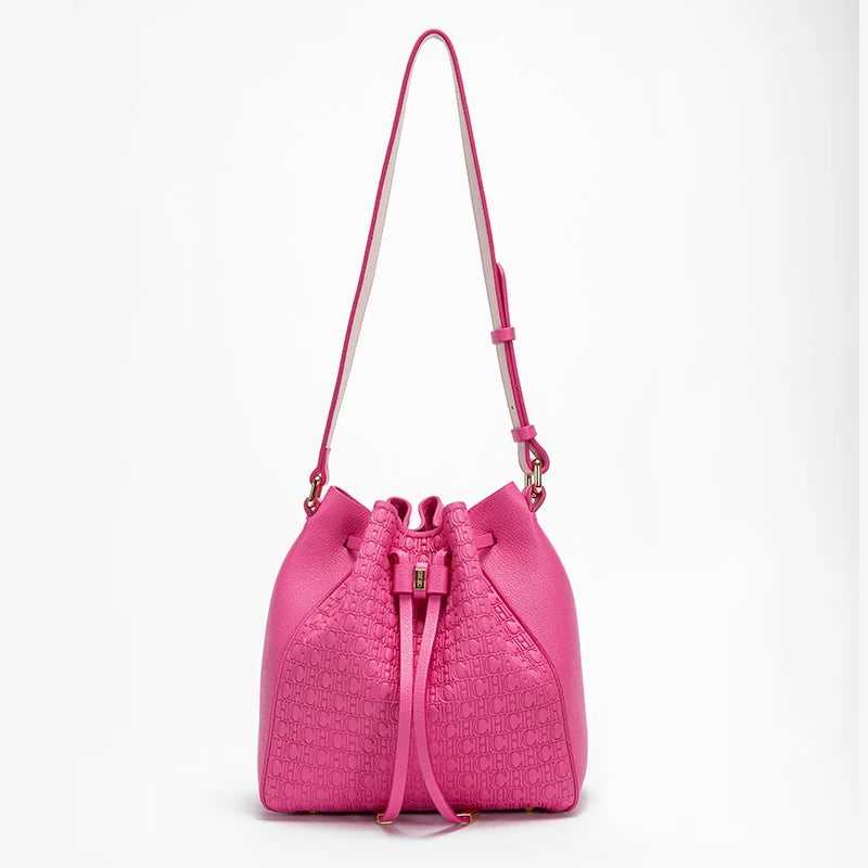 Women's Top Handbag Pink Drawstring Bucket Bag Graduation Gift