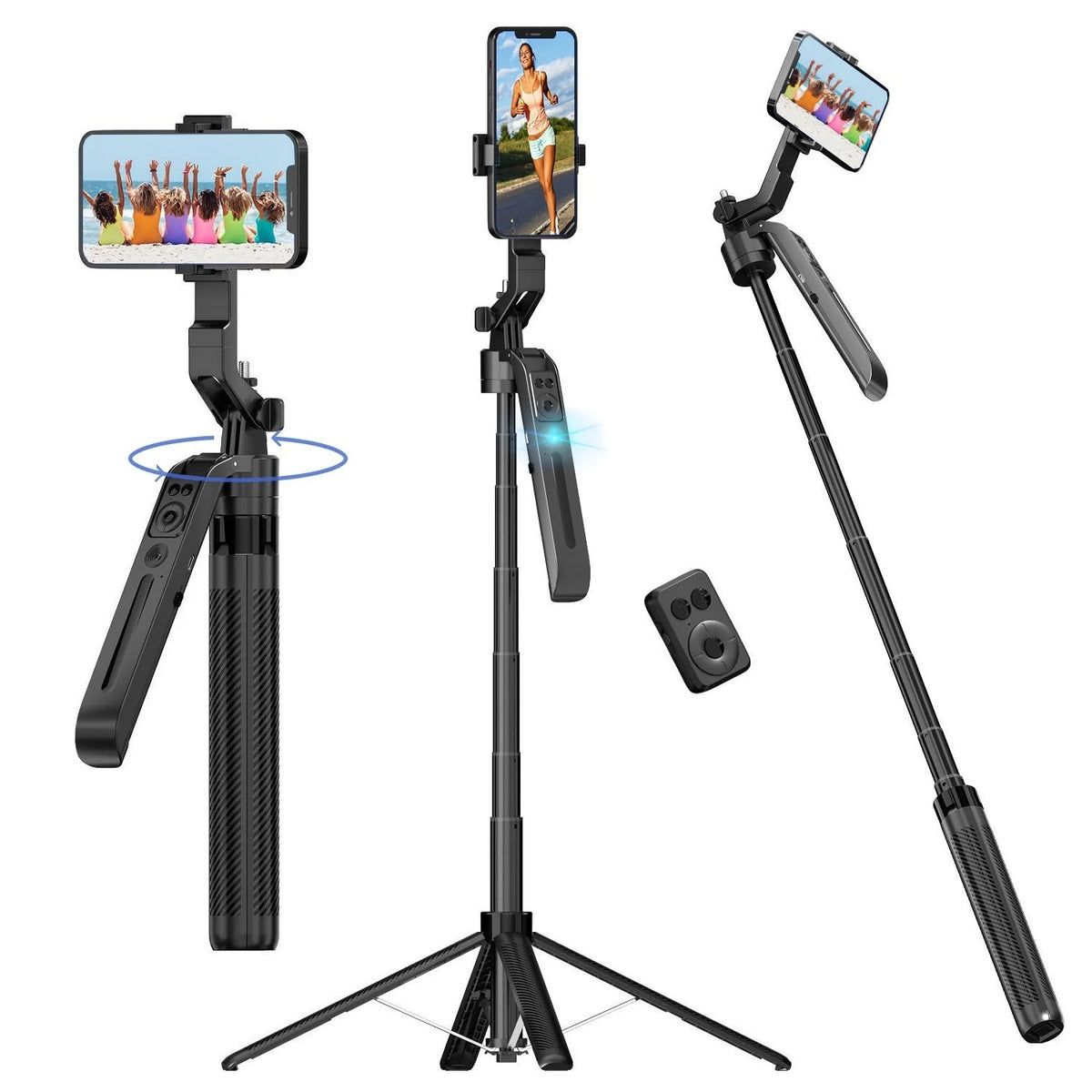 Auto Face Tracking Tripod 360° Rotation, 71" Extendable Phone Tripod Selfie Stick Smart