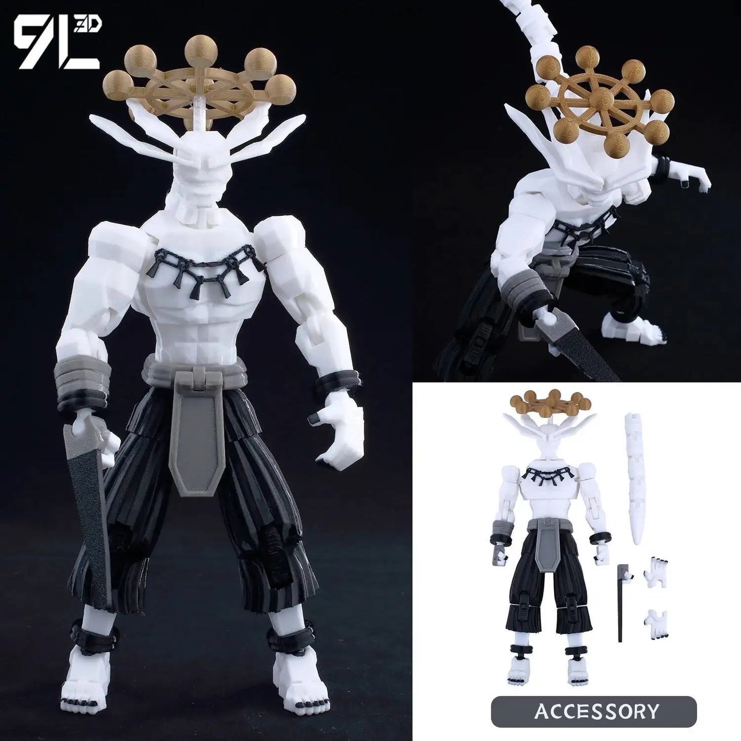 9L3D Printed Demon Slayer AKAZA Tanjiro Kamado Lucky Dummy 13 Movable Shapeshift Action Figures Mannequin Toys for Anime Fans