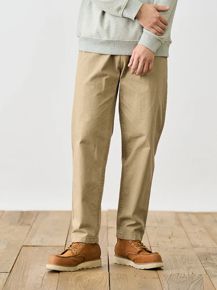 Oversize Loose Tapered Fit Belted Canvas Trousers Men 270gsm 100% Cotton