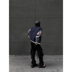 Letter Embroidery Bomber Jacket Men Women Autumn Winter Leather Sleeves
