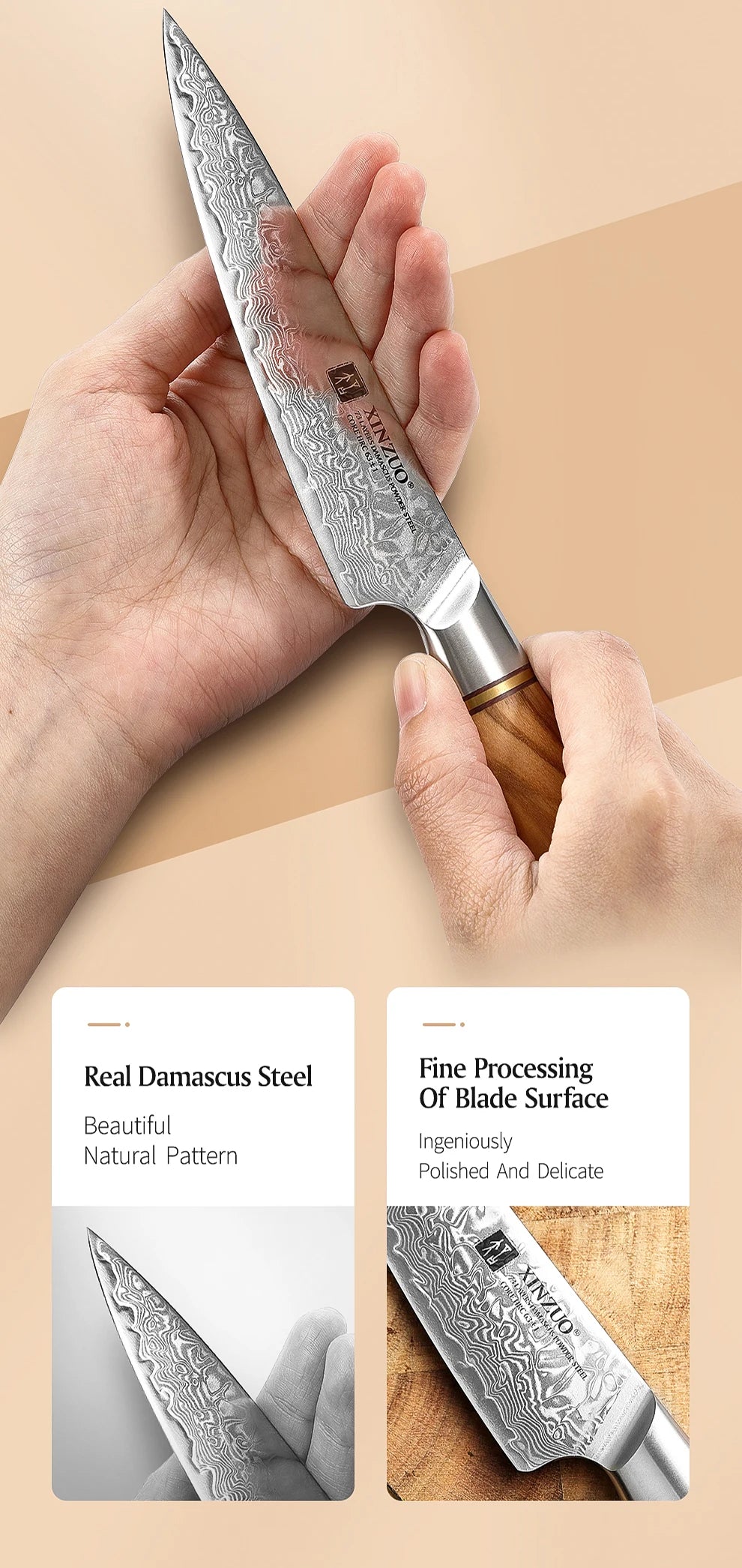 5" inch Utility Knife Kitchen Knives Japanese 73-layer Powder Steel Core