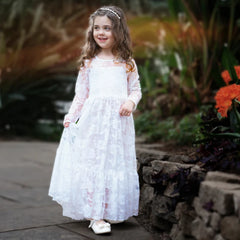 Flower Girl Dresses Weddings Little Kids Ivory Lace Dress Baptism White