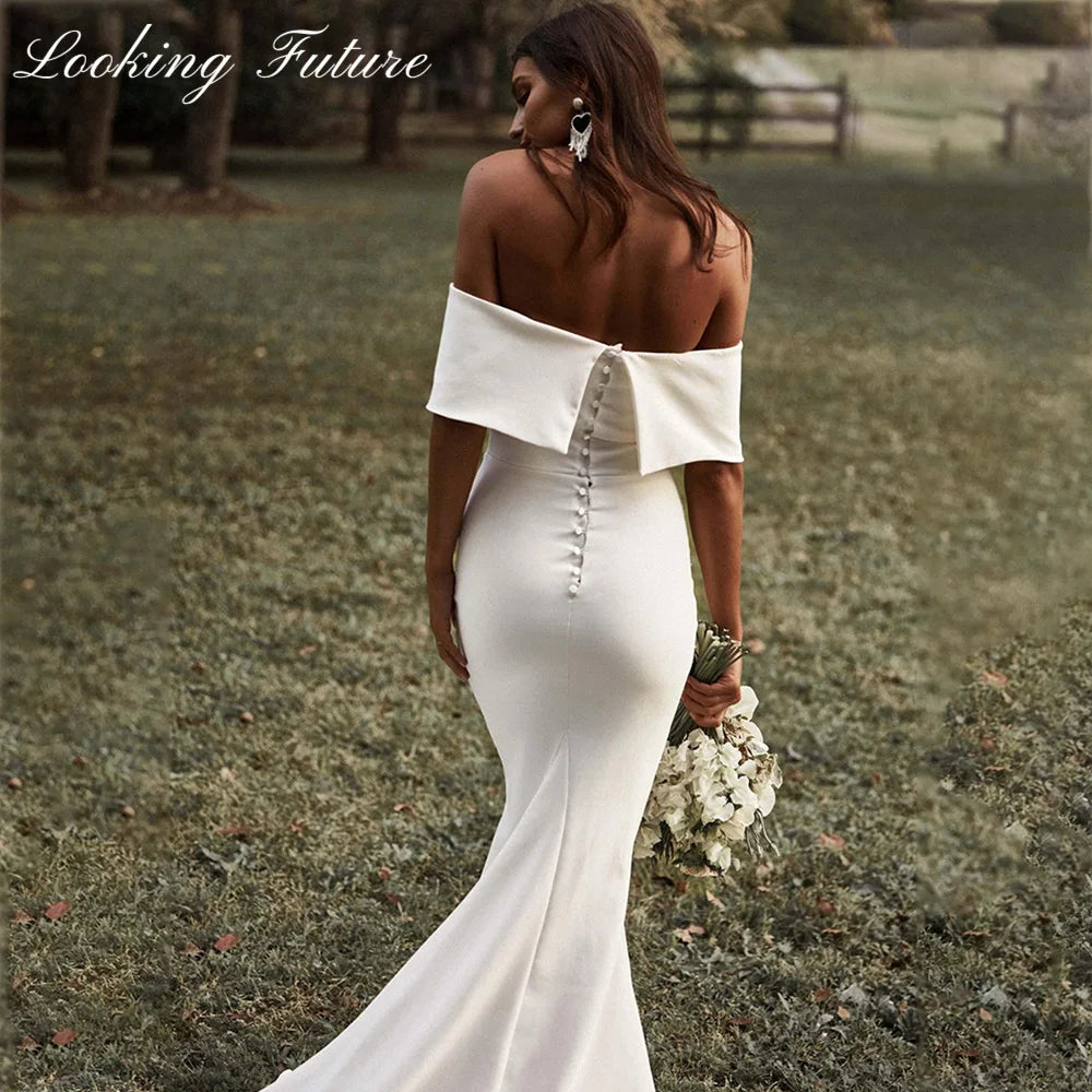 White Bridesmaid Dresses: White Off Shoulder Wedding Dresses for Bride Women