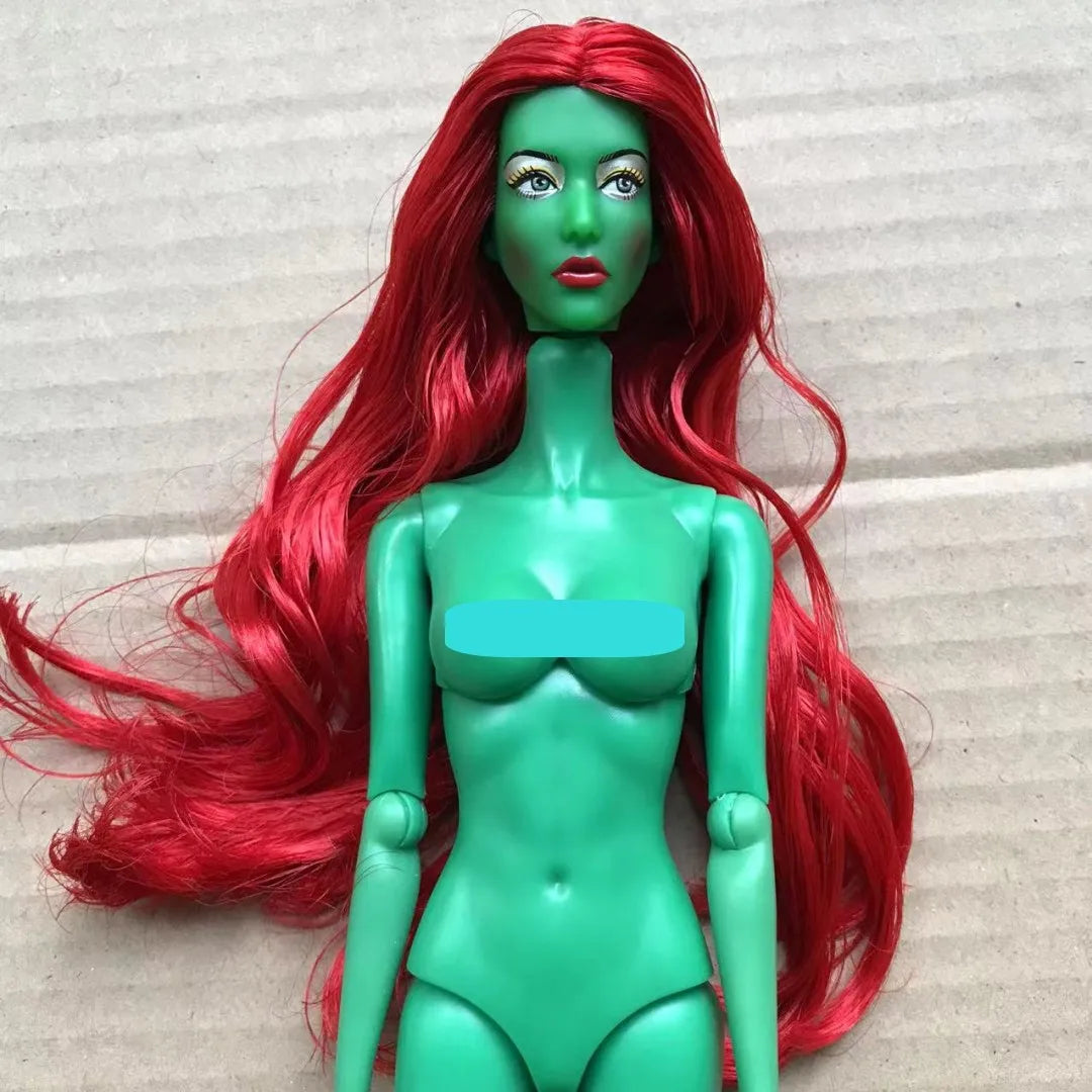 MENGF New Doll Heads Pink Beige Japan White Super White Blue Green Skin Doll Parts DIY Dressing Doll Body Figures Yoga Doll Body