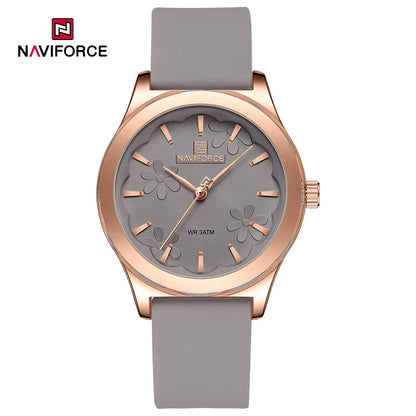 NAVIFORCE Watches for Women Creative Fashion Flower Dial Wristwatch Ladies Quartz Waterproof Shockproof Female Clock Gifts 2024