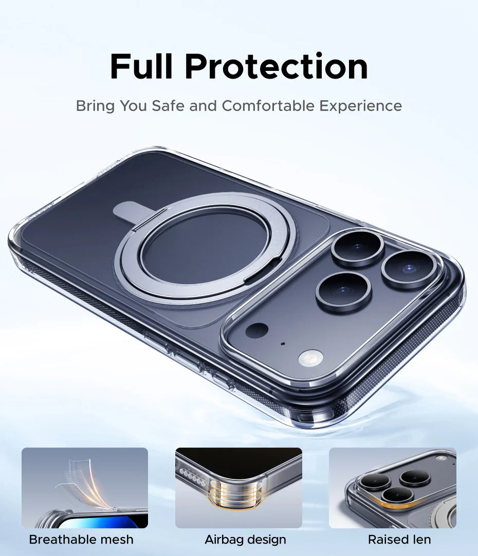 iPhone 17 Pro Max 360° Magnetic Stand Case Cover for iPhone 17pro for Magsafe Rotatable Magnet Kickstand Case