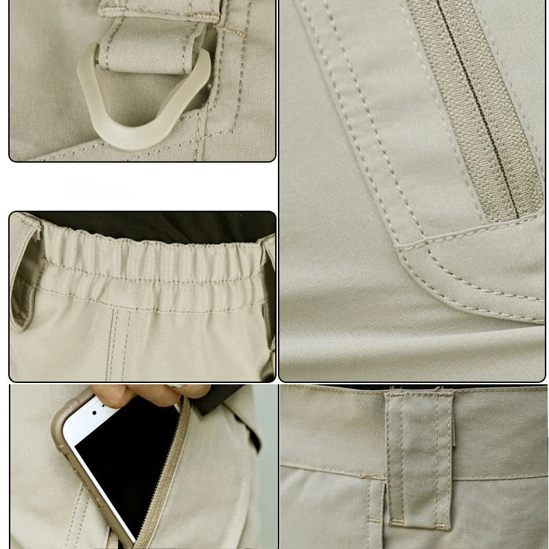 Men Cargo Shorts Quick Dry Tactical Short Pants Multi-Pocket Shorts Men's