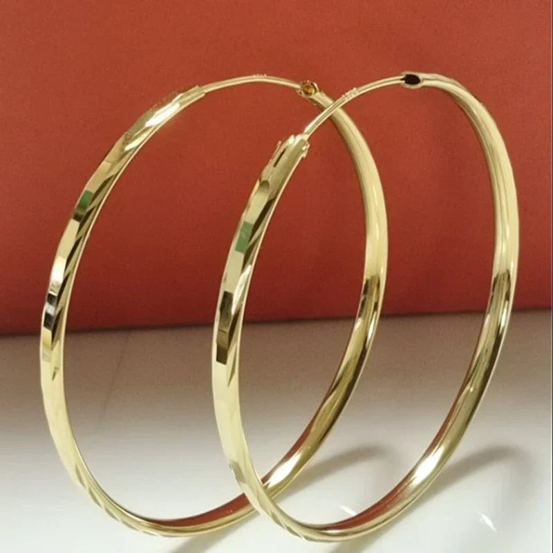 Senlissi - New Fashion 18K Gold Plated Hoop Earrings For Women 925 Sterling Silver Earring Cерьги Kольца Jewelry Girlfriend Gift