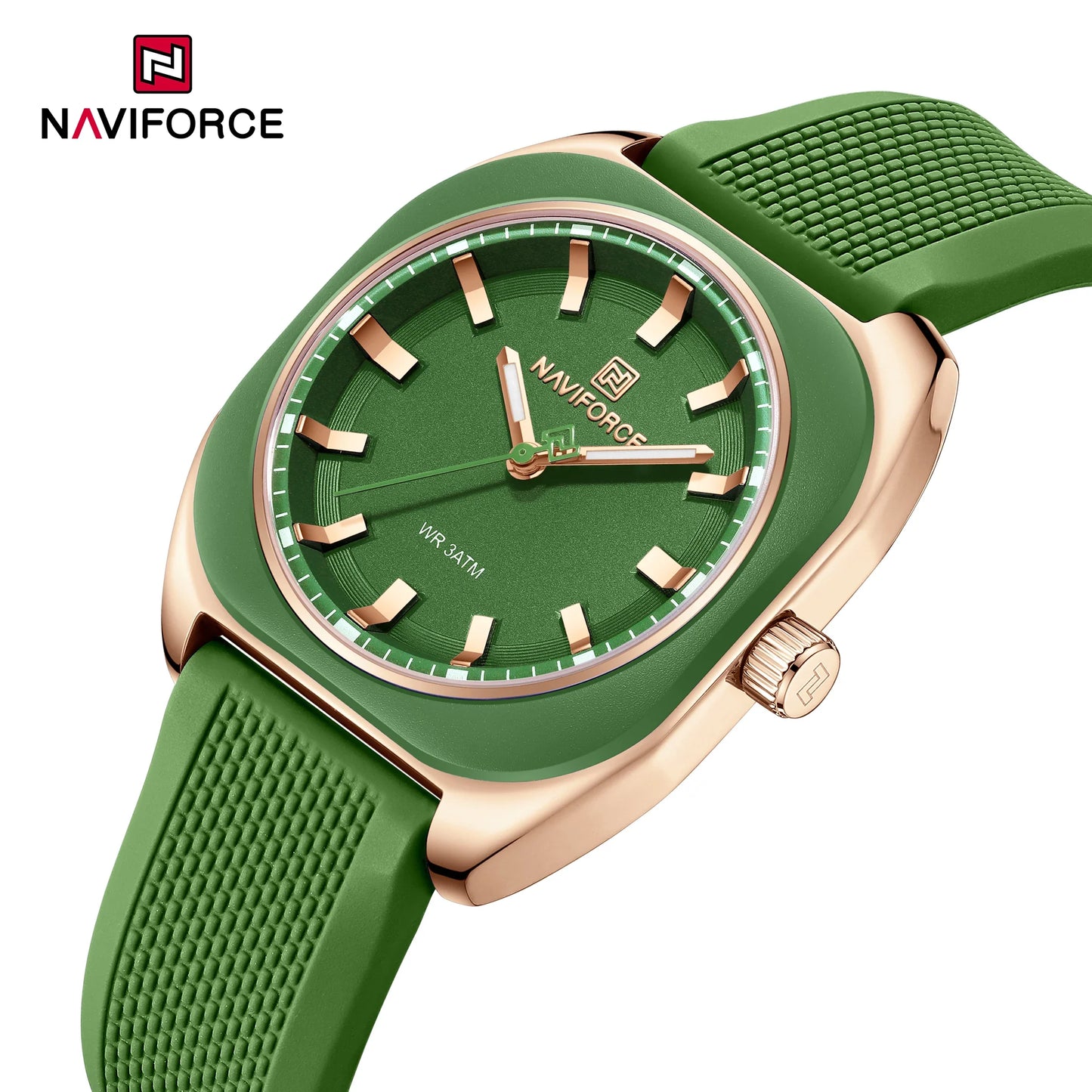 NAVIFORCE Fashion Women's Casual Elegant Simple Polygon Quartz Silicone Watch Gift for Women Wristwatch Casual Relogio Feminino