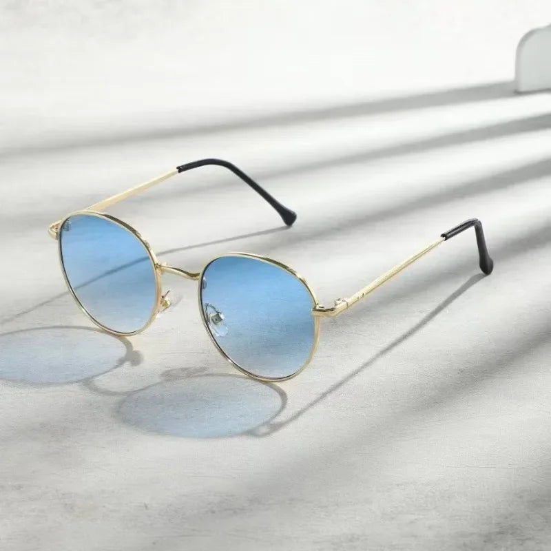 New Fashion Round Women Sunglasses Brand Designer Vintage Men Glasses Metal Frame Eyewear UV400 Gafas De Sol Mujer