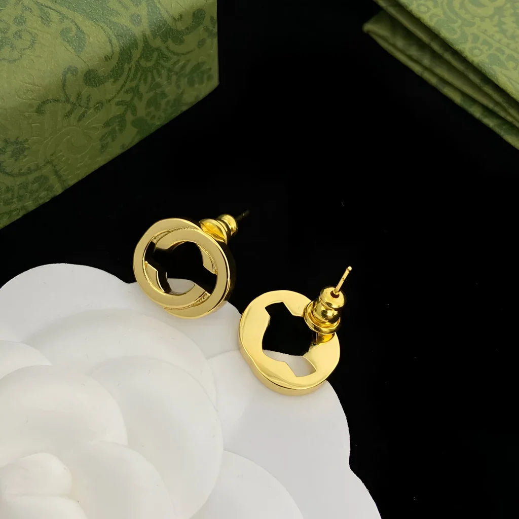 Women Earring Brass Round Stud Elegant Delicate Stainless Steel Gold Silver Minimalist Trendy Design For Daily Party Wear