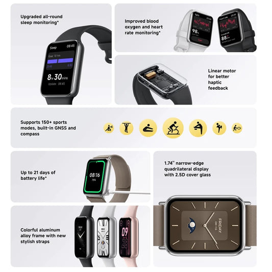 Global Version Xiaomi Smart Band 9 Pro 1.74'' Display Built-in GNSS  Xiaomi Band 9 Pro Xiaomi Mi band 21 day Battery Life