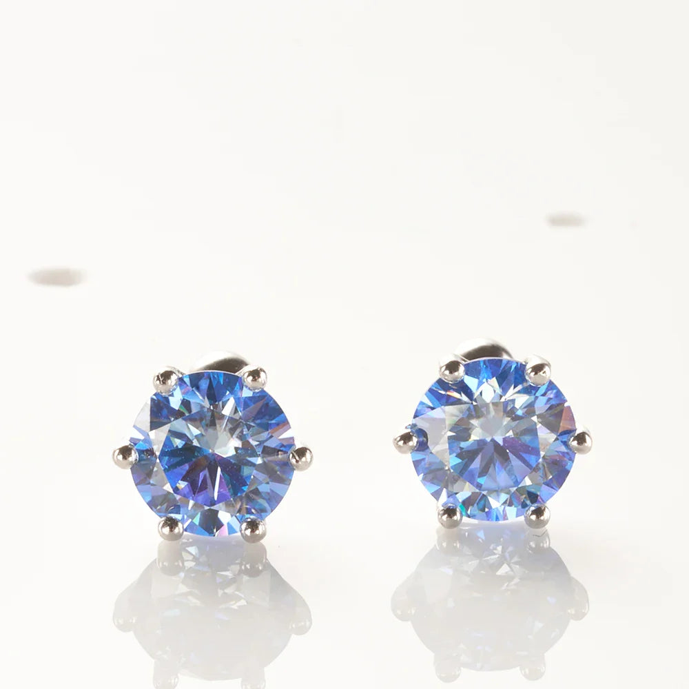 Gica Gema 0.5-2ct Moissanite Screw Stud Earrings D Color 925 Sterling Silver Diamond Earrings For Women Wedding Fine Jewelry
