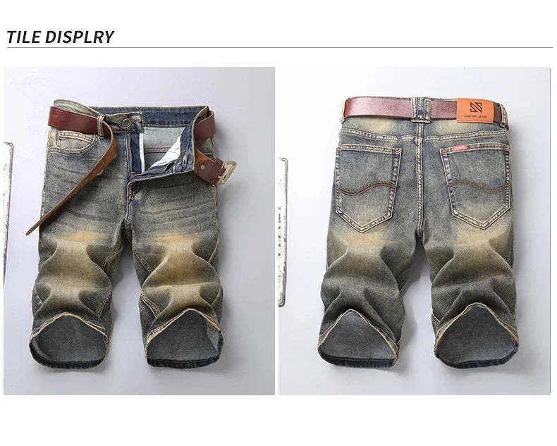 2025 New Summer Brand Stretch Thin Bermuda Masculina Cotton Denim Jeans Men Knee Length Soft Ropa Hombre Shorts
