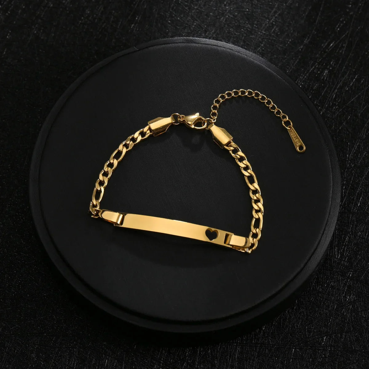 Punk Man Bracelets Hip Pop Gold Color Stainless Steel Thick Hand Chain Blank Bar Couple Men Women Family Jewelry Birthday Gift