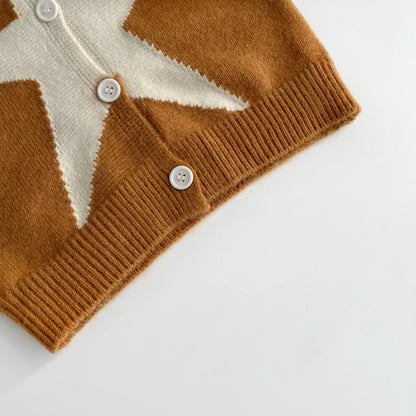 Baby Girls/Boys Coat Cotton Elastic Long-sleeved Trave Star Hooded Simple Korean Fashion Soft Casual