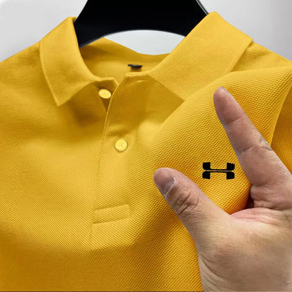 Summer new men's polo collar shirt, casual and versatile, high-quality short sleeved printed multi-color T-shirt top for busines