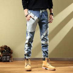 Jeans for Men Tapered Harem Mens Cowboy Pants Stylish Trousers Slim Fit