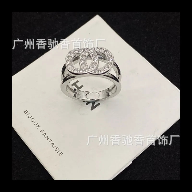New Versatile Ring Fashion Temperament Diamond Pair Ring Personality Trend Ring